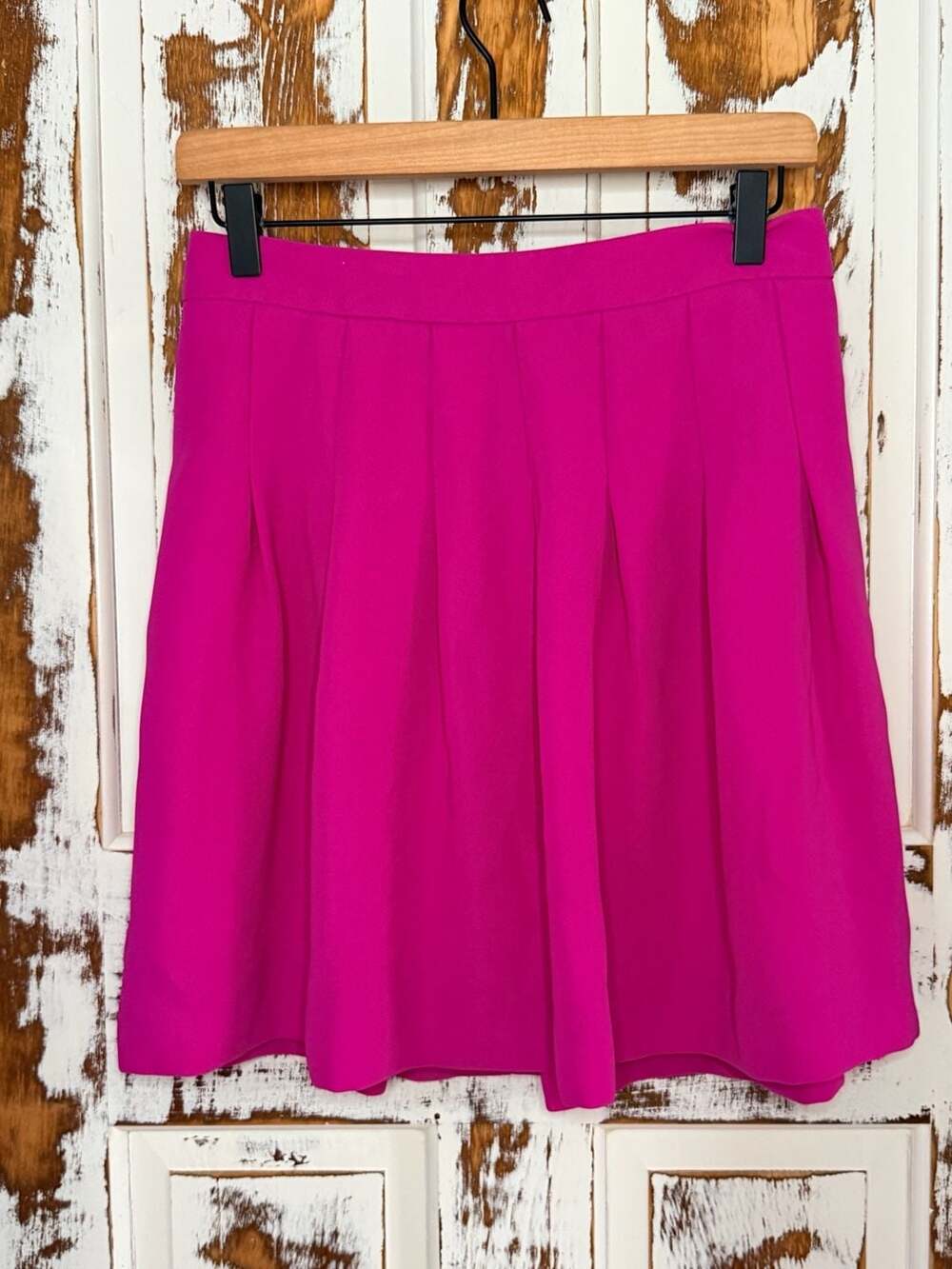 J. Crew Pleated Mini Skirt Size 2 Hot Pink A-Line Flare Y2K Dopamine Barbiecore